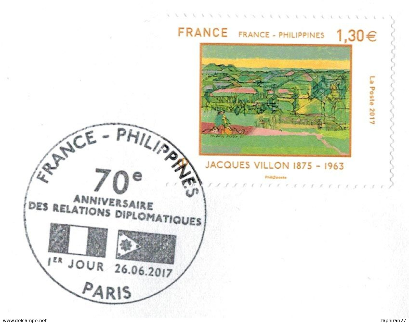 PEINTURE IMPRESSIONNISME PARIS 70e ANNIV DES RELATIONS DIPLOMATIQUES FRANCE PHILIPPINES JACQUES VILLON 26-6-2017 #413# - Impresionismo