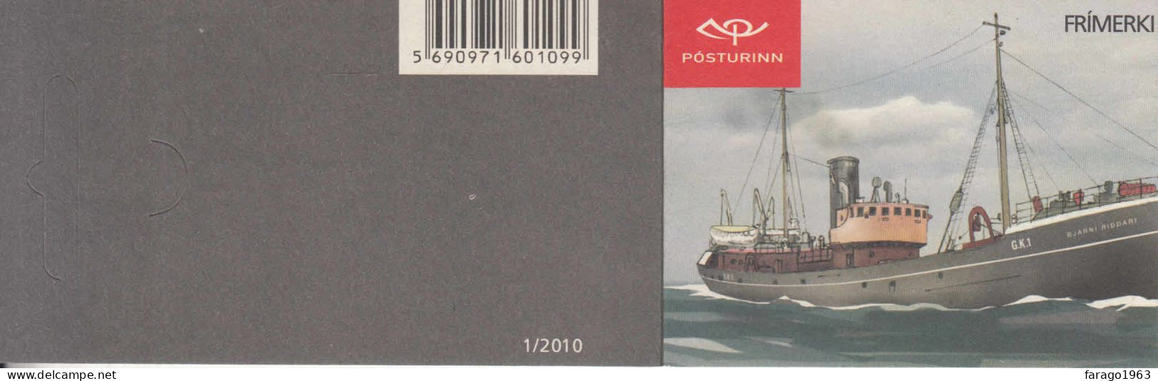 2010 Iceland Fishing Trawlers Boats Complete Booklet MNH @BELOW Face Value - Neufs