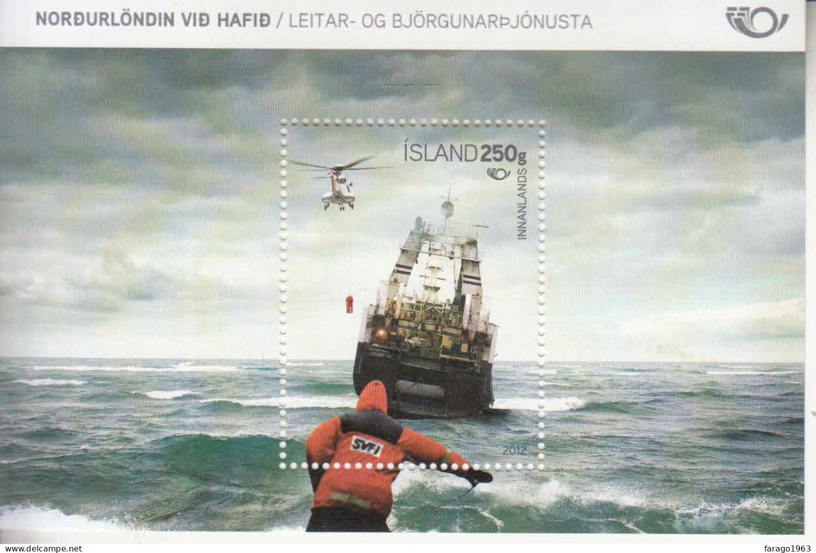 2012 Iceland Sea Rescue Helicopters Souvenir Sheet MNH - Ongebruikt