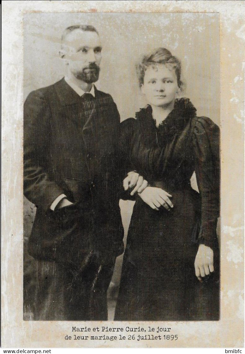 Marie Et Pierre Curie Le Jour De Leur Mariage Le 26 Juillet 189+5 - Premi Nobel