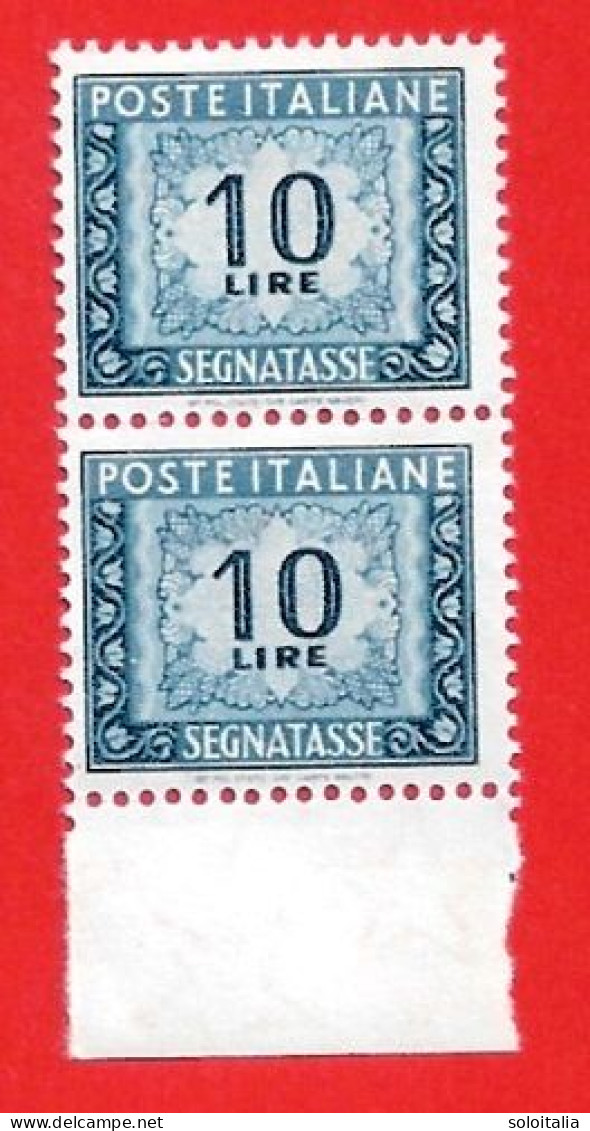 1962/66 (113/II) Segnatasse Stelle LV Tipo Lire 10 Nuovo - Postage Due