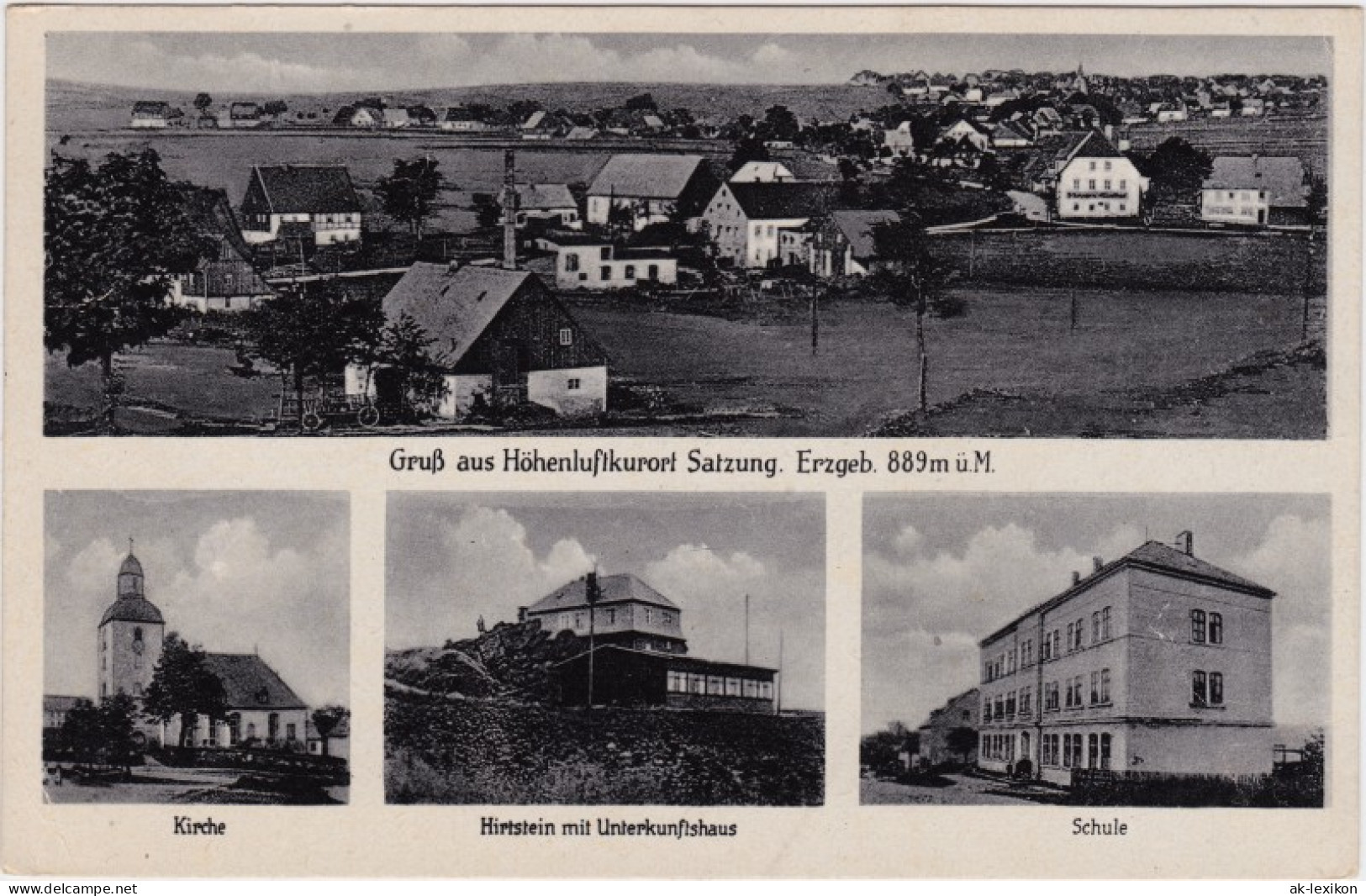Satzung Am Hirtstein-Marienberg Im Erzgebirge 4 Bild: Dorfpartie, Schule, Kirche 1943  - Marienberg