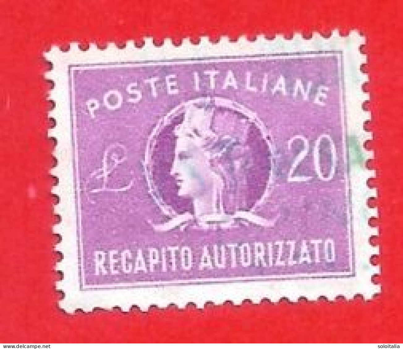 1955-90 (12/ll) Recapito Autorizzato Filigrana Stelle Il Lire 20 - Usato (leggi Messaggio Del Venditore) - Express-post/pneumatisch