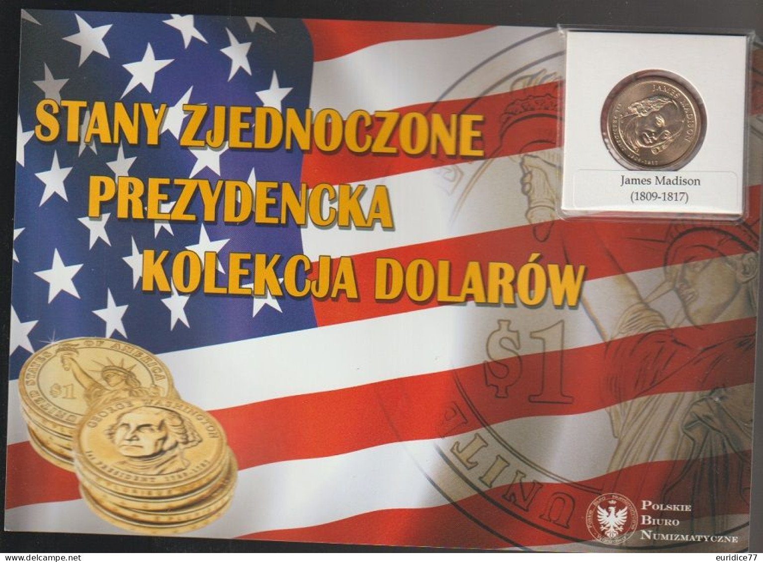 POLISH NUMISMATIC OFFICE 1 DOLLAR JAMES MADISON - Sonstige & Ohne Zuordnung