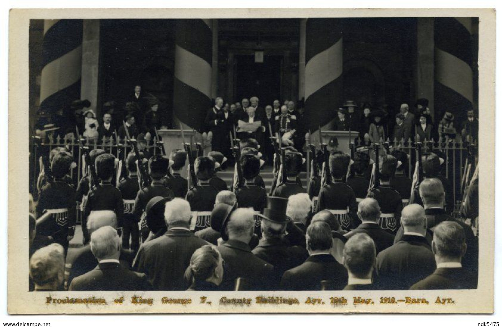 AYR, COUNTY BUILDINGS - PROCLAMATION OF KING GEORGE V, 10th MAY 1910 - Ayrshire