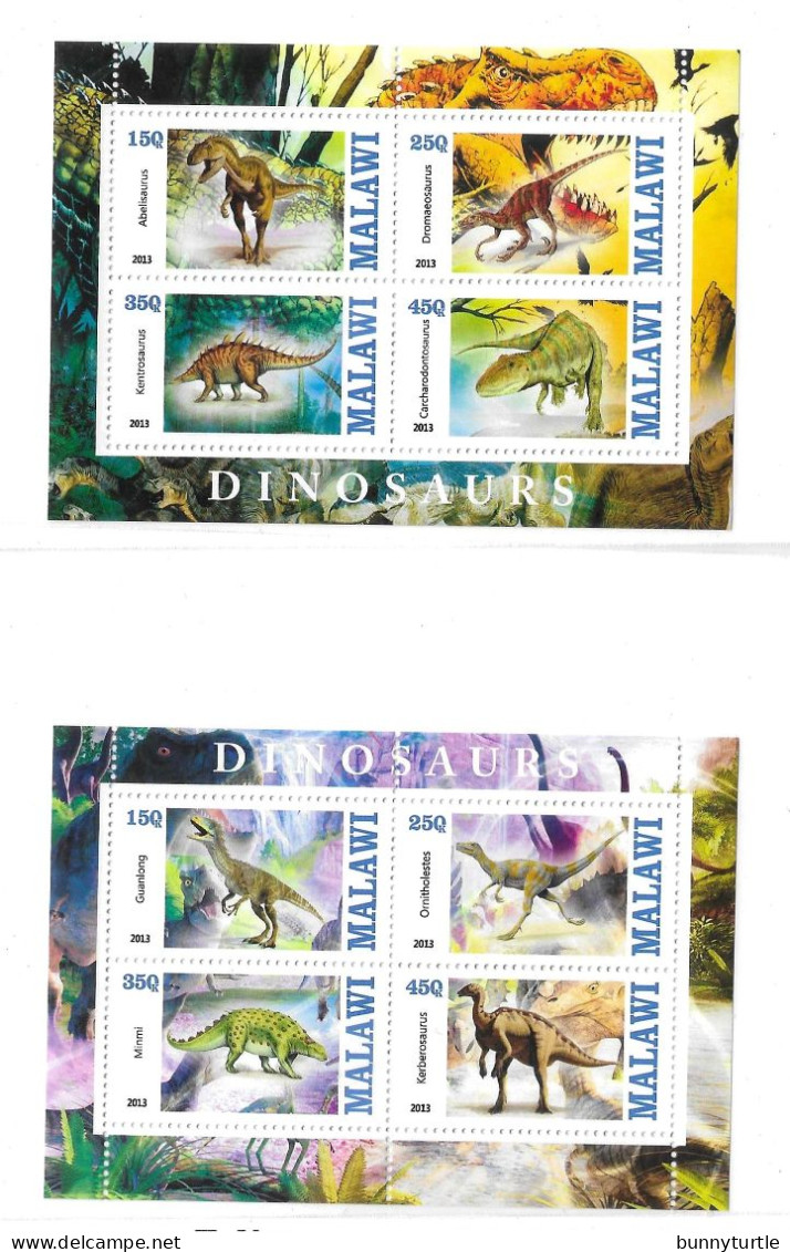 Malawi 2013 Dinosaurs 2 S/S MNH - Malawi (1964-...)