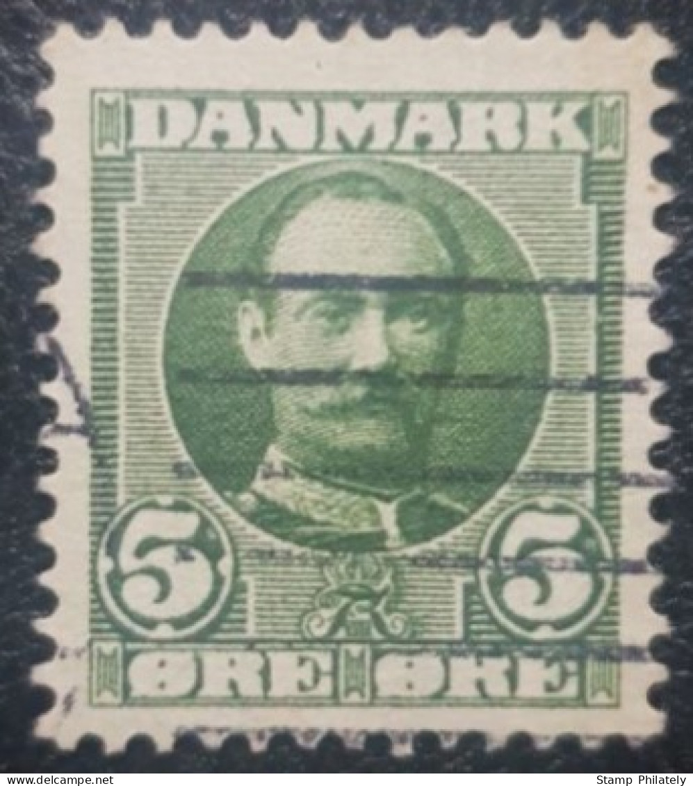 Denmark Classic Used 5 Stamp 1907 King Fredrik - Gebraucht