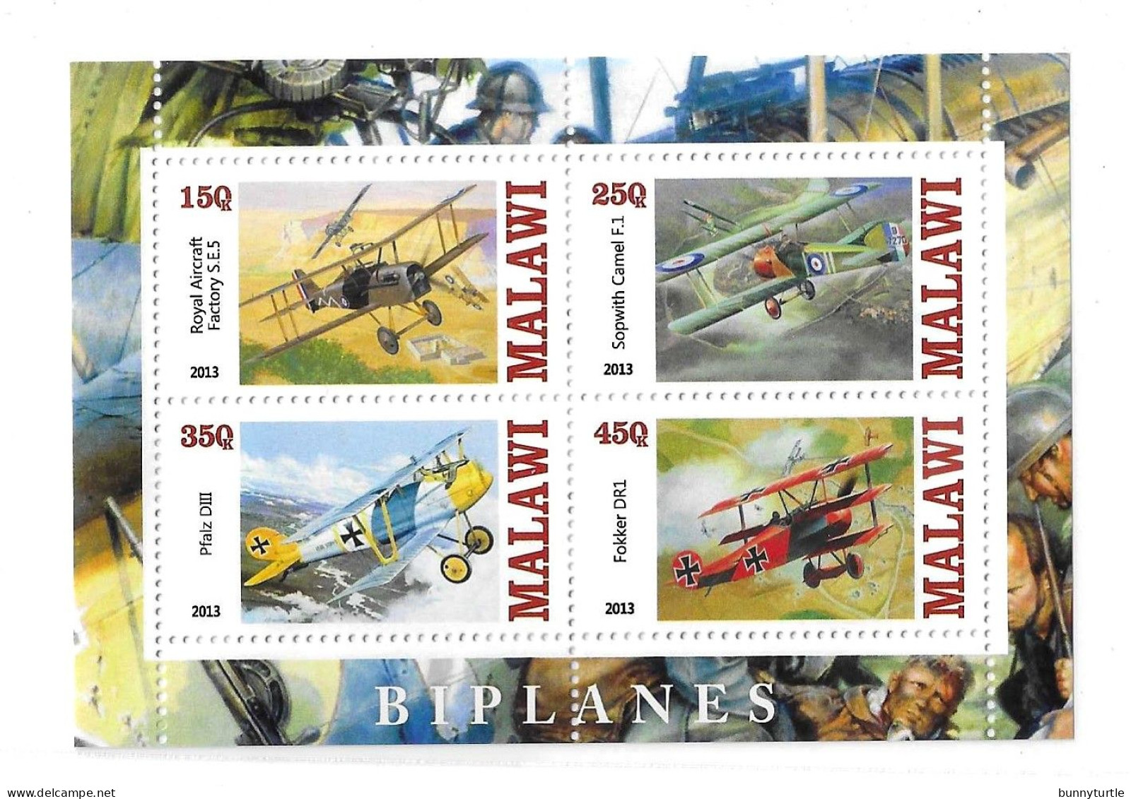 Malawi 2013 Airplanes Biplanes S/S MNH - Malawi (1964-...)