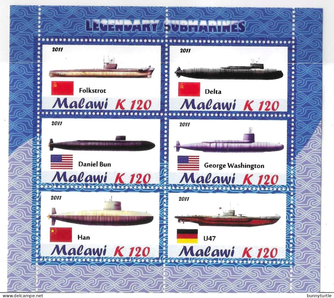 Malawi 2011 Submarines Sheet MNH - Malawi (1964-...)