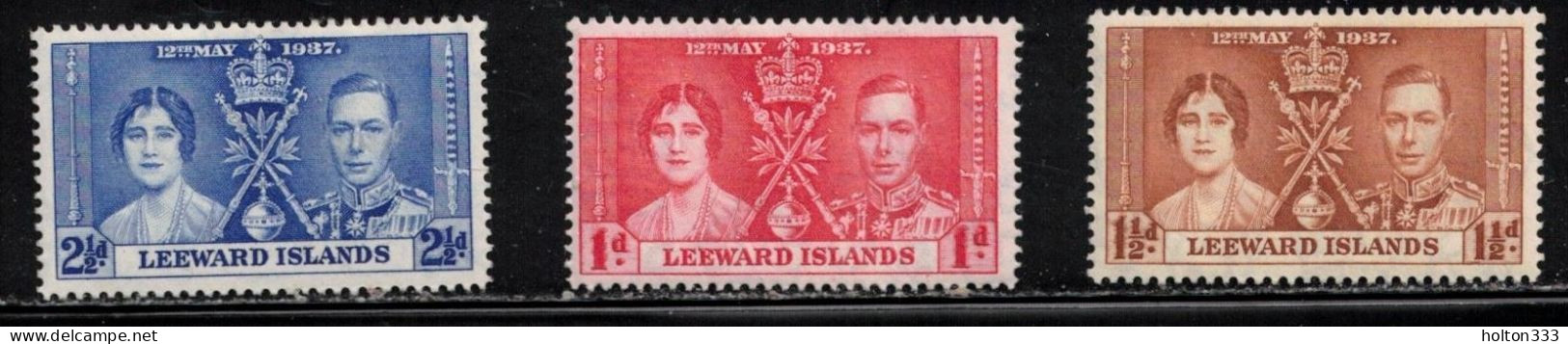 LEEWARD ISLANDS Scott # 100-2 MH - KGVI Coronation Issue - Leeward  Islands