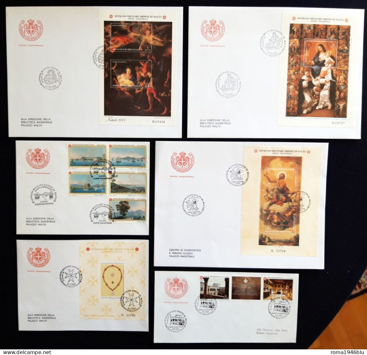 SMOM 2001 FDC Annata Completa  / Complete Year Set O/Used VF - Sovrano Militare Ordine Di Malta