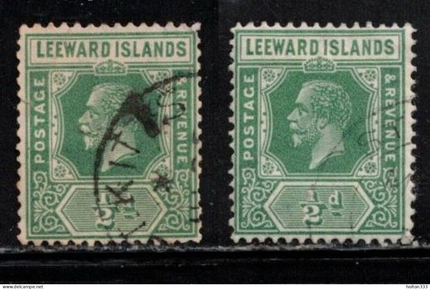 LEEWARD ISLANDS Scott # 62 Used X 2 - KGV - Leeward  Islands