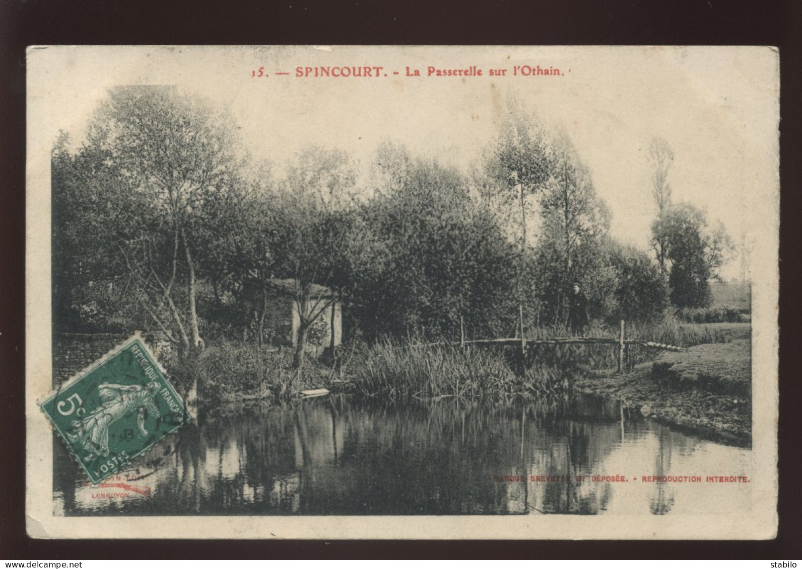 55 - SPINCOURT - LA PASSERELLE SUR L'OTHAIN - EDITEUR A. NAUDIN, LONGUYON - Spincourt