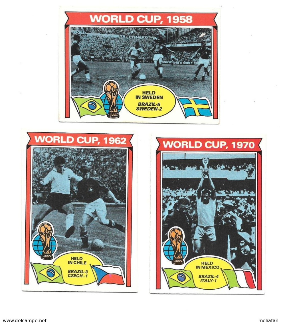 EG40 - TOPPS CARDS 1976 - WORLD CUP WINNERS -  BRESIL 1958 - 1962 - 1970 - Trading Cards