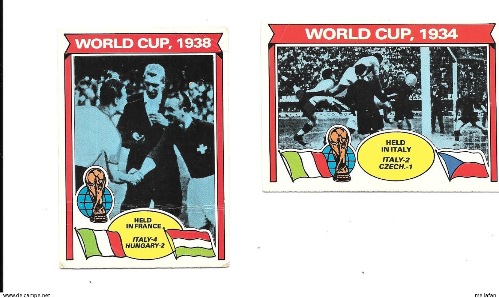 EG37 - TOPPS CARDS 1976 - WORLD CUP WINNERS -  ITALIE 1934 - 1938 (pliure En Bas) - Trading Cards