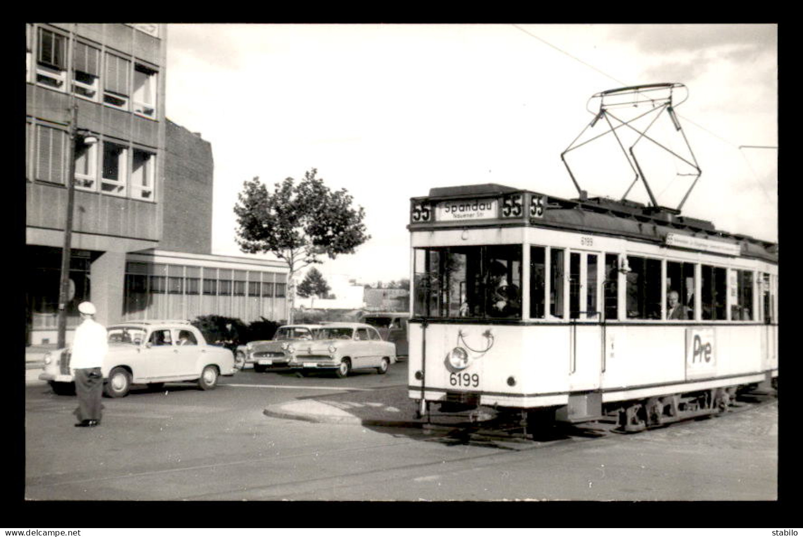 ALLEMAGNE - BERLIN - SPANDAU - TRAMWAY - LIGNE 55 - CARTE PHOTO ORIGINALE - Spandau