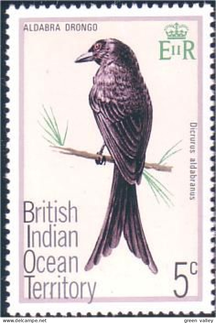 196 B.I.O.T BIOT Oiseau Bird Aldabra Drongo MNH ** Neuf SC (BIO-1a) - Brits Indische Oceaanterritorium