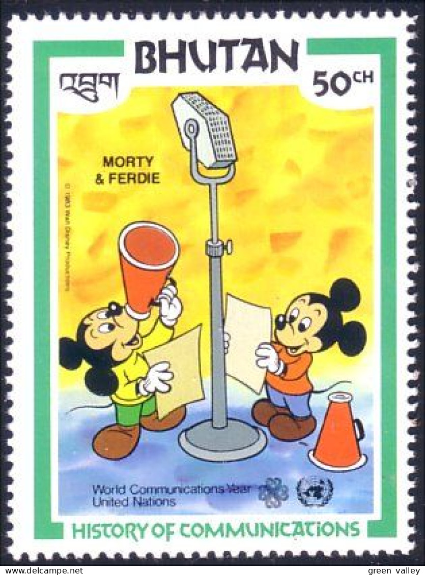 192 Disney Bhutan Morty Fredie Radio MNH ** Neuf SC (BHU-57a) - Bhoutan