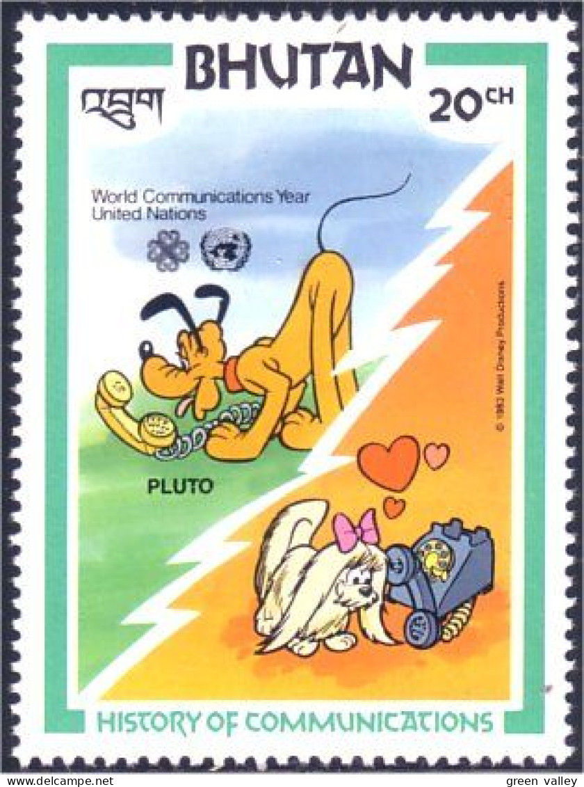 192 Disney Bhutan Pluto Communications Telephone MNH ** Neuf SC (BHU-55a) - Bhutan