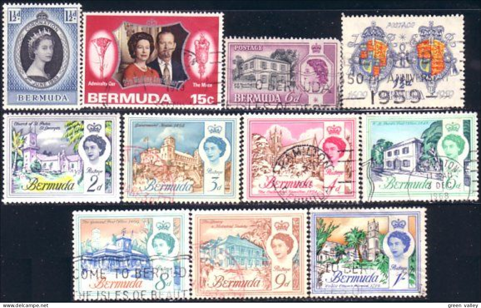 188 Bermuda 11 Used Large Commemoratives (BER-84) - Bermudes