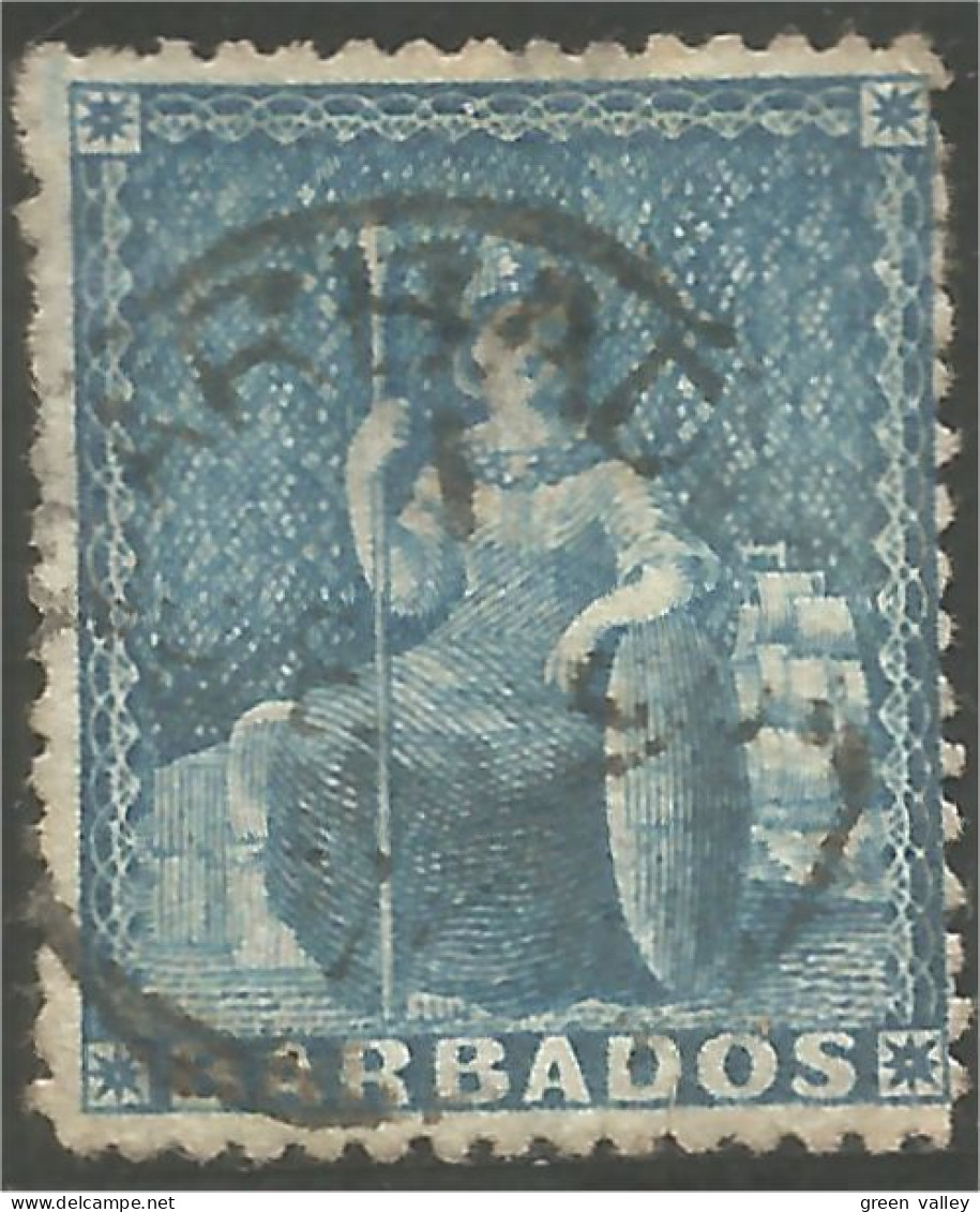 176 Barbados Britannia 1p Blue (BBA-125) - Barbados (...-1966)