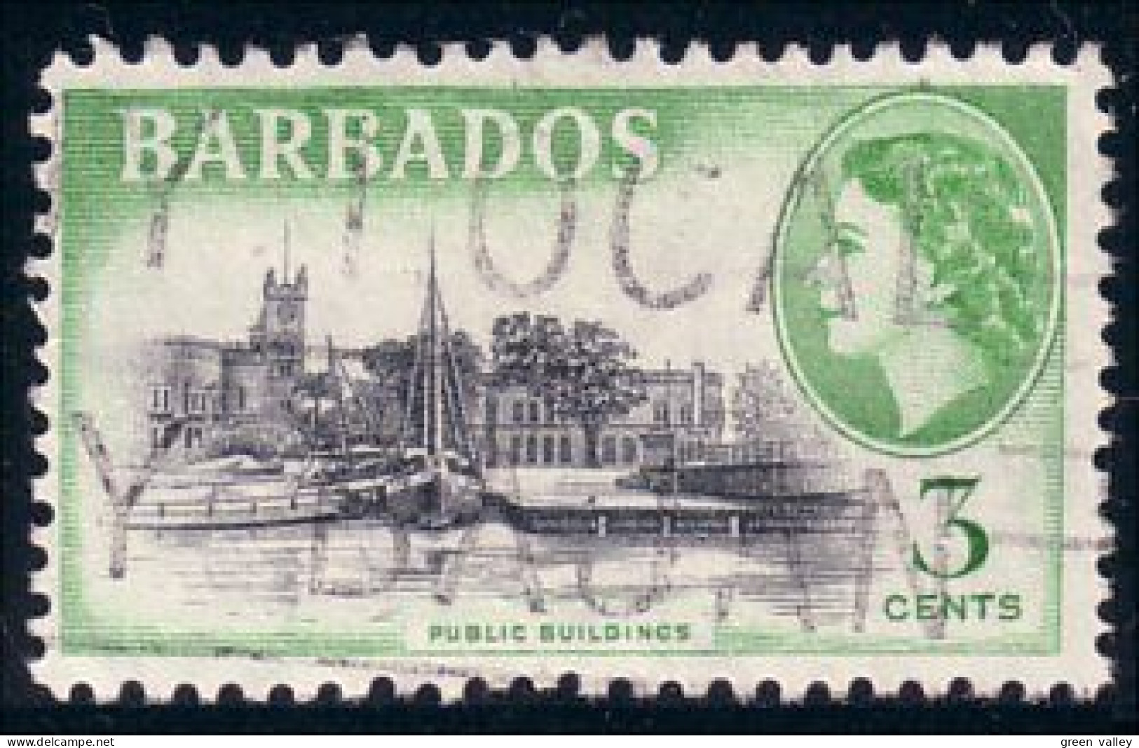 176 Barbados 1953 3c Bateau Sailing Ship Voilier Schiff Barco (BBA-54) - Barbados (...-1966)