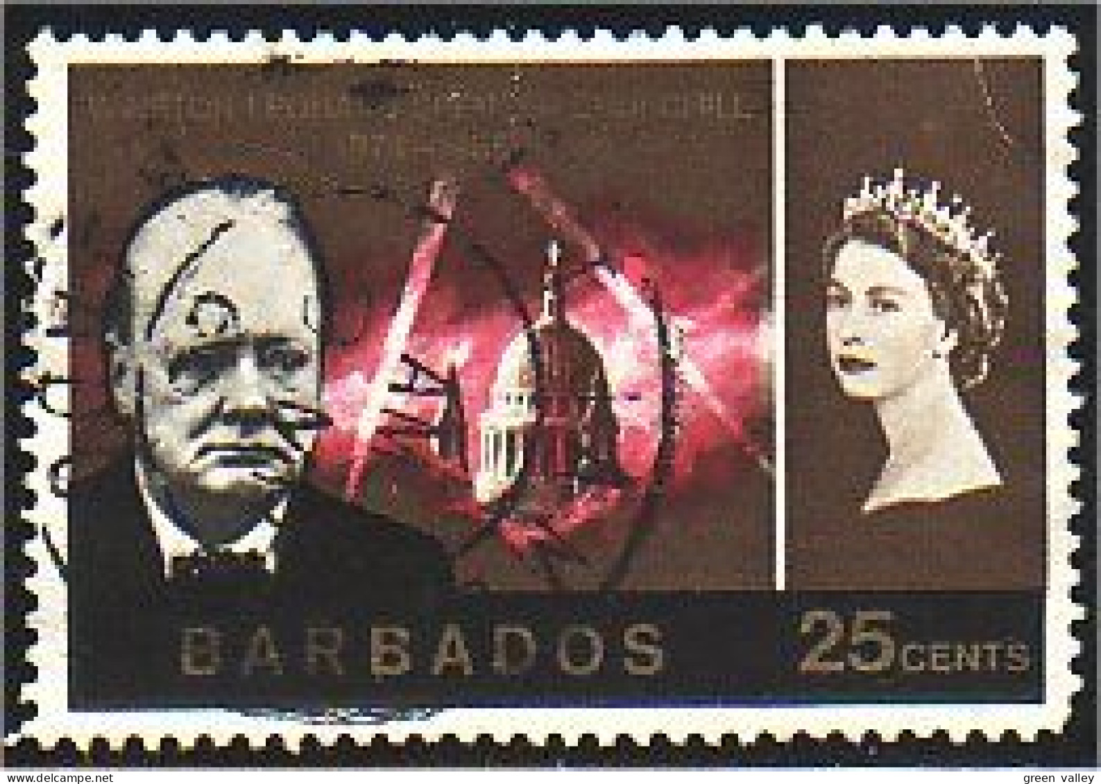 176 Barbados 25c Churchill (BBA-48) - Barbados (...-1966)