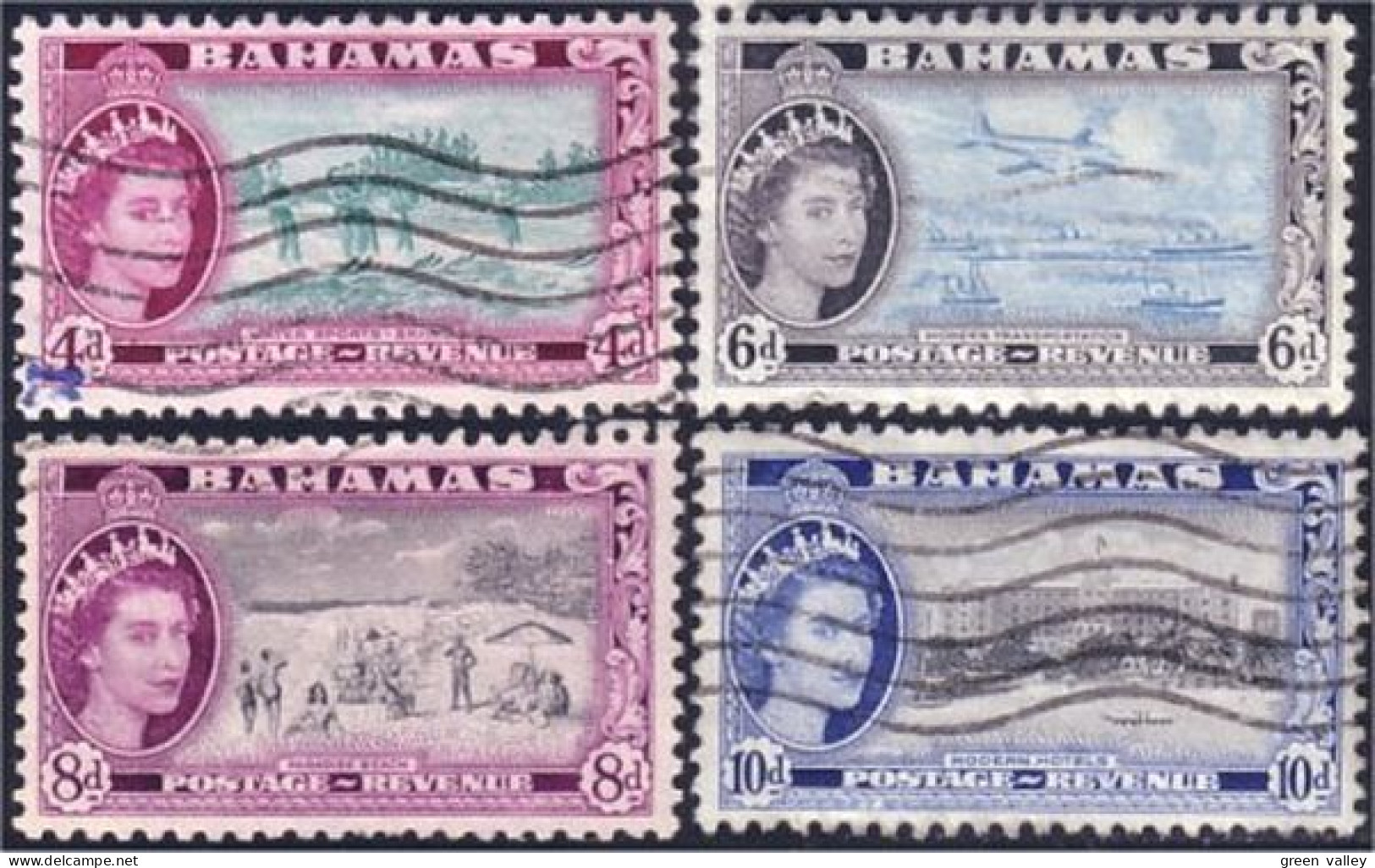 164 Bahamas QEII Pictorials Avion Airplane Bateau Ship (BAH-148) - 1859-1963 Crown Colony