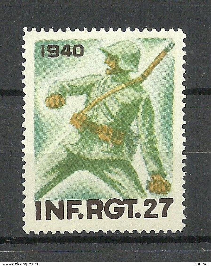 SCHWEIZ Switzerland 1940 Soldatenmarke Inf. Rgt. 27 MNH Military - Labels