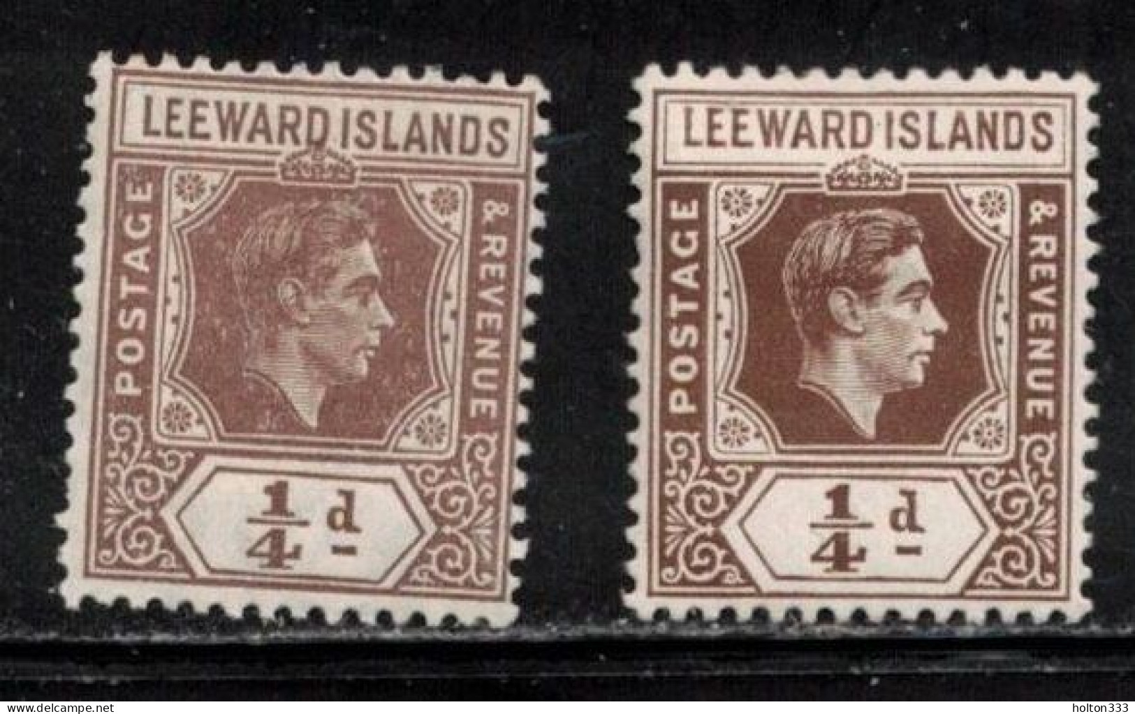 LEEWARD ISLANDS Scott # 103, 103a MH - KGVI - Leeward  Islands