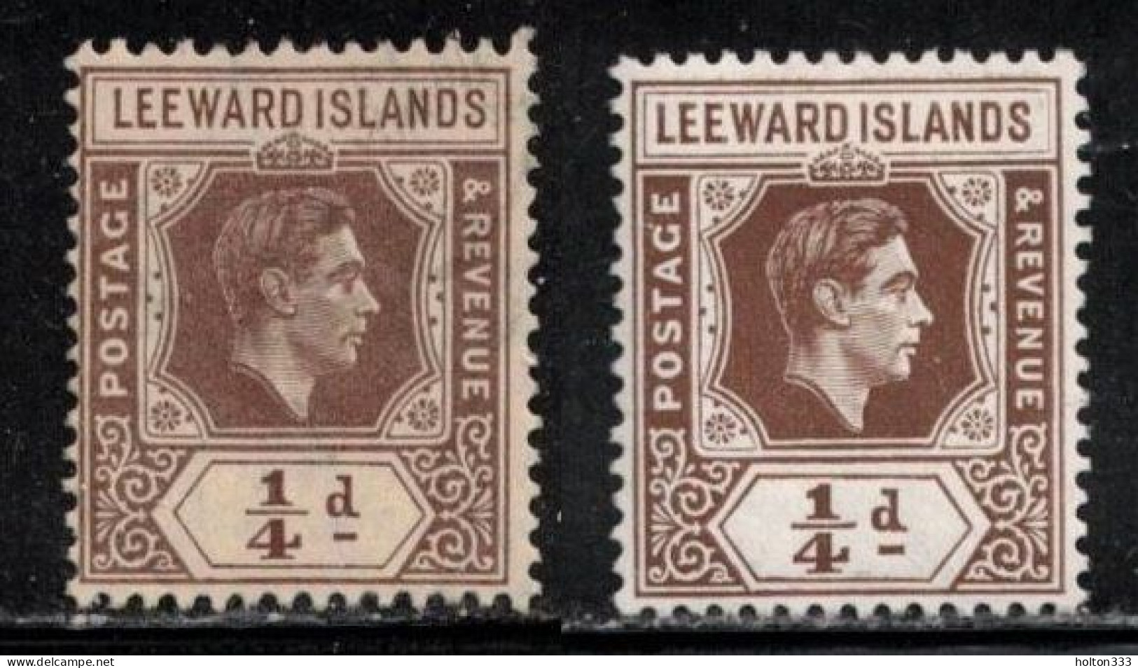 LEEWARD ISLANDS Scott # 103, 103a MH & MNG- KGVI - Leeward  Islands