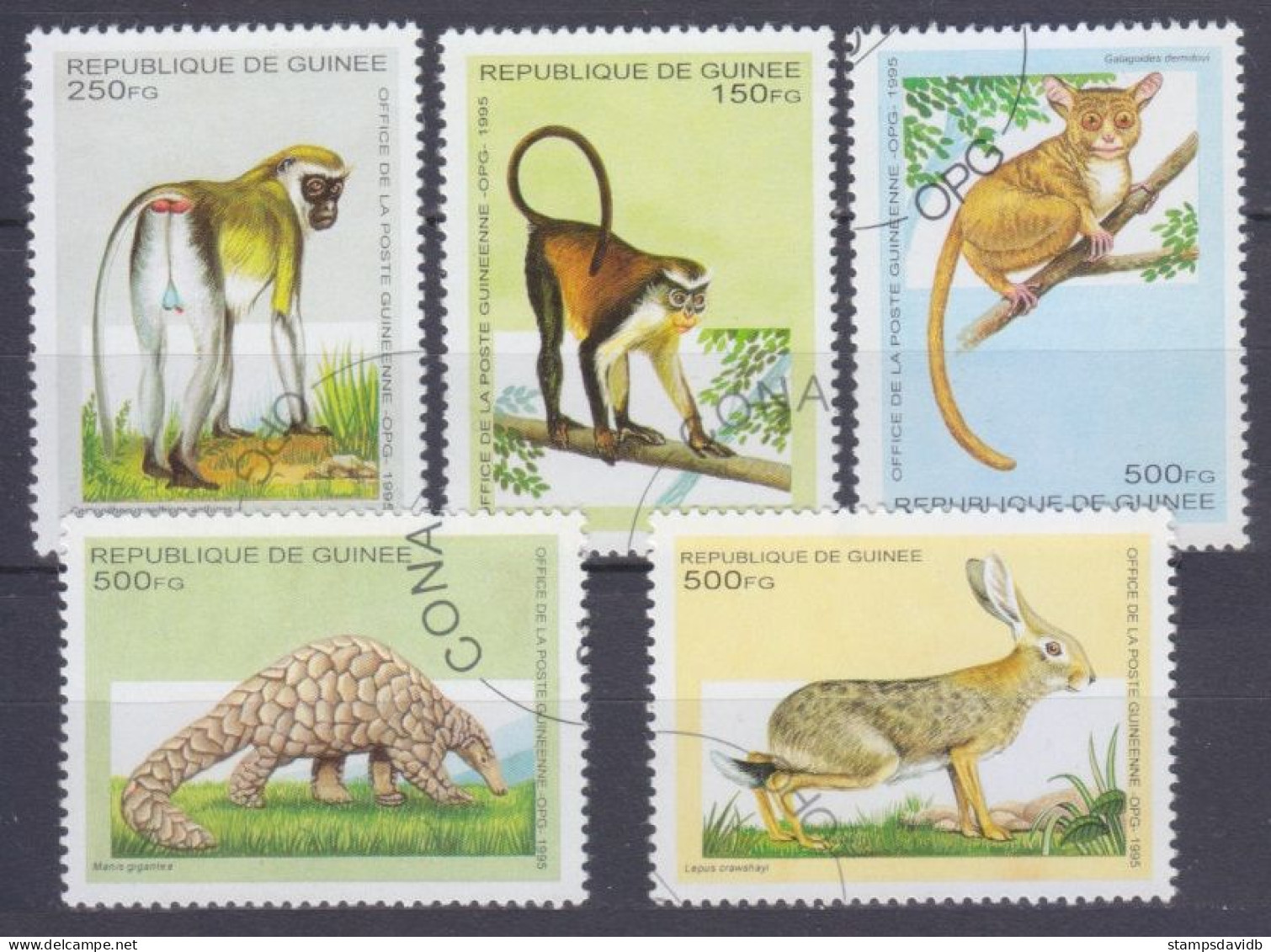 1995 Guinea 1533-1537 Used Fauna 3,80 € - Apen