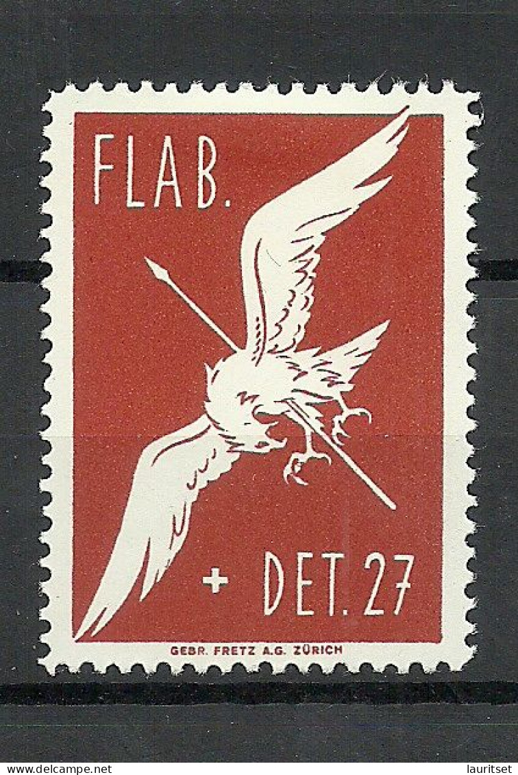 SCHWEIZ Switzerland 1939-1940 Soldatenmarke FLAB. DET. 27 * Military - Viñetas