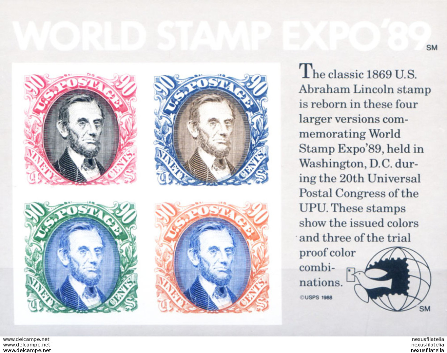 "World Stamp Expo '89". - Blocs-feuillets