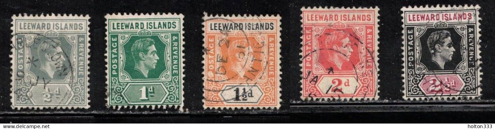 LEEWARD ISLANDS Scott # 120-4 Used - KGVI - Leeward  Islands