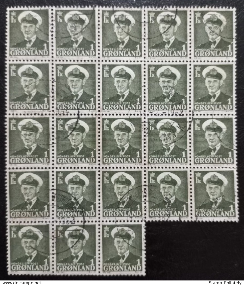 Greenland Block Used Stamps 1950 - Used Stamps