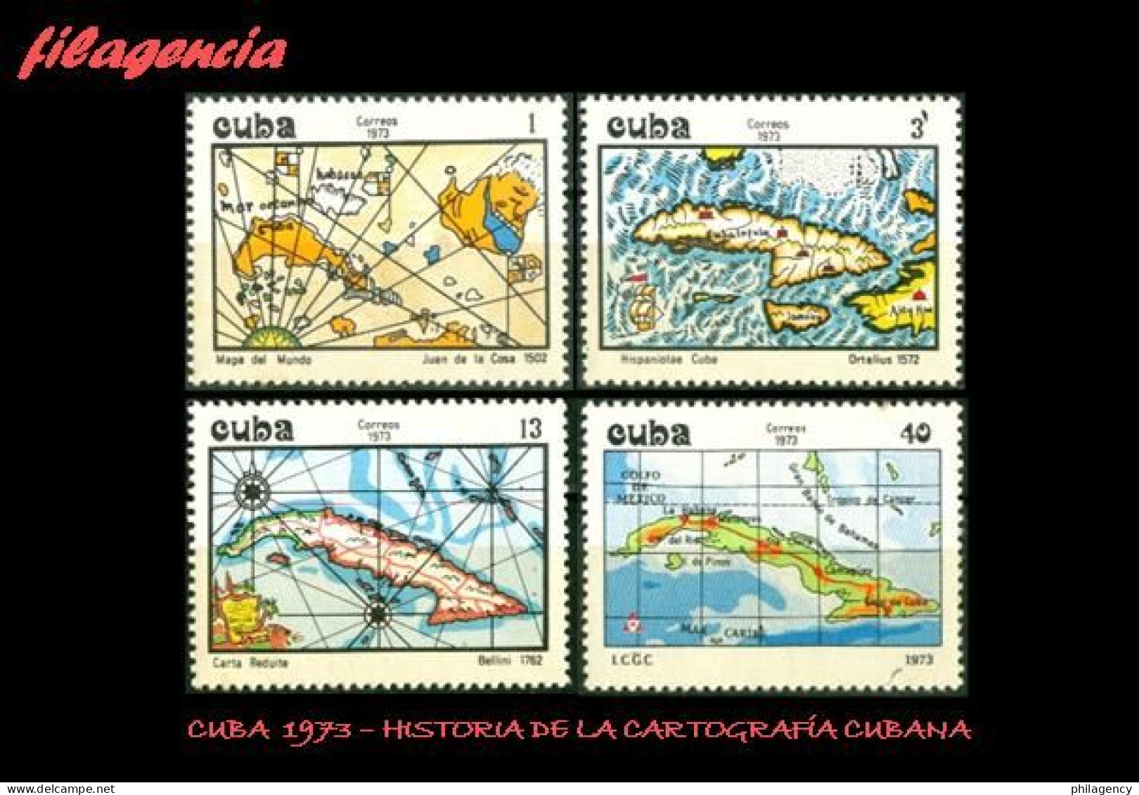 CUBA MINT. 1973-23 DESARROLLO DE LA CARTOGRAFÍA CUBANA. MAPAS - Ungebraucht