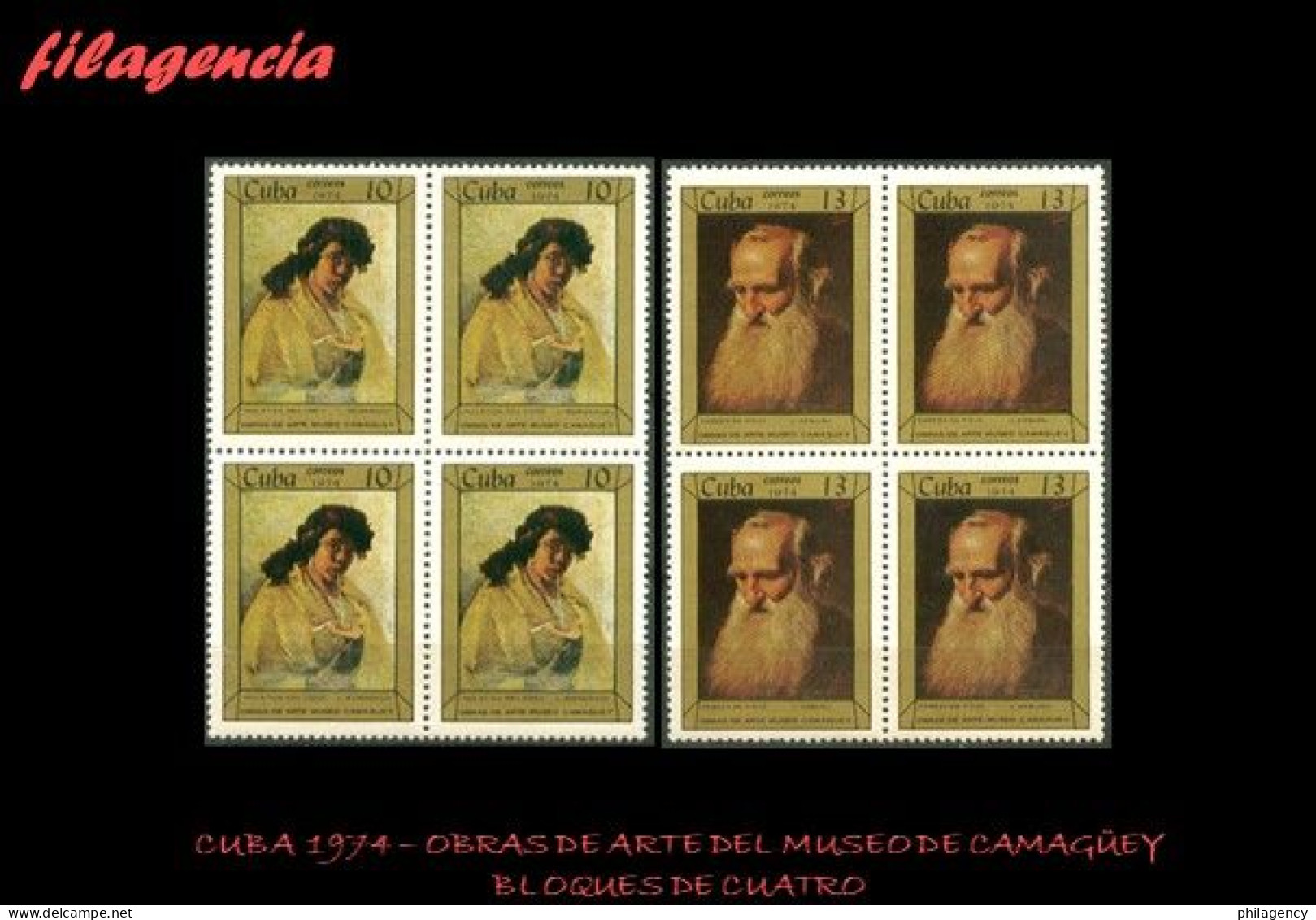 CUBA. BLOQUES DE CUATRO. 1974-02 OBRAS DE ARTE DEL MUSEO DE CAMAGÜEY - Unused Stamps