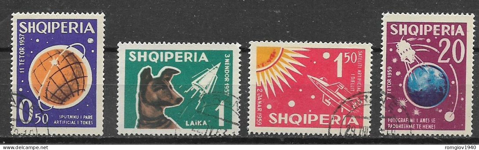 ALBANIA  1962 SATELLITI DIVERSI  YVERT. 585-588 USATA VF - Albanien