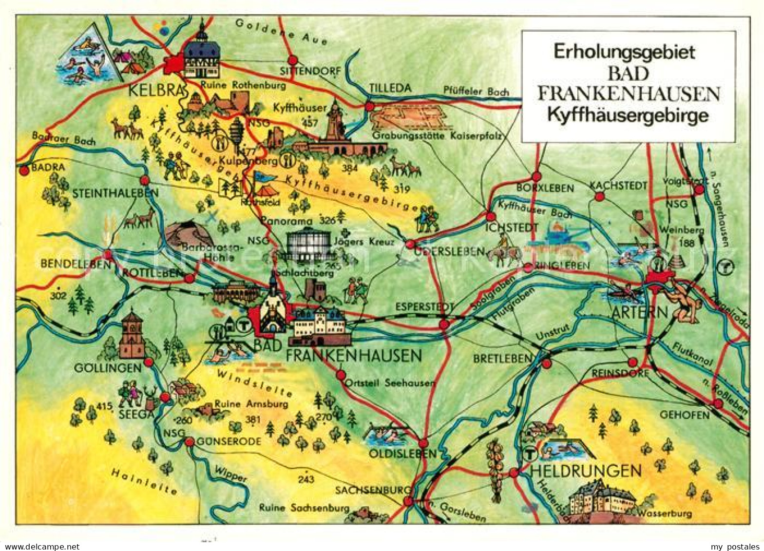 73152455 Bad Frankenhausen Erholungsgebiet Kyffhaeusergebirge Landkarte Bad Fran - Bad Frankenhausen