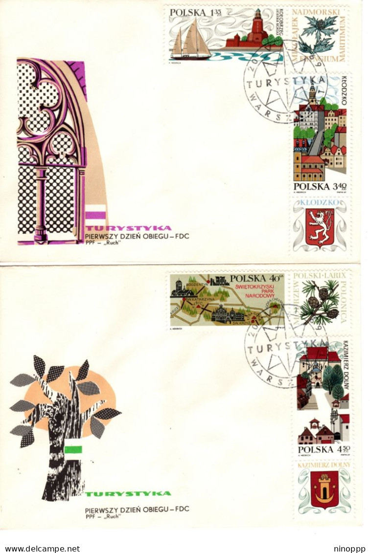 Poland 1969 Tourism,set 4 First Day Covers - FDC