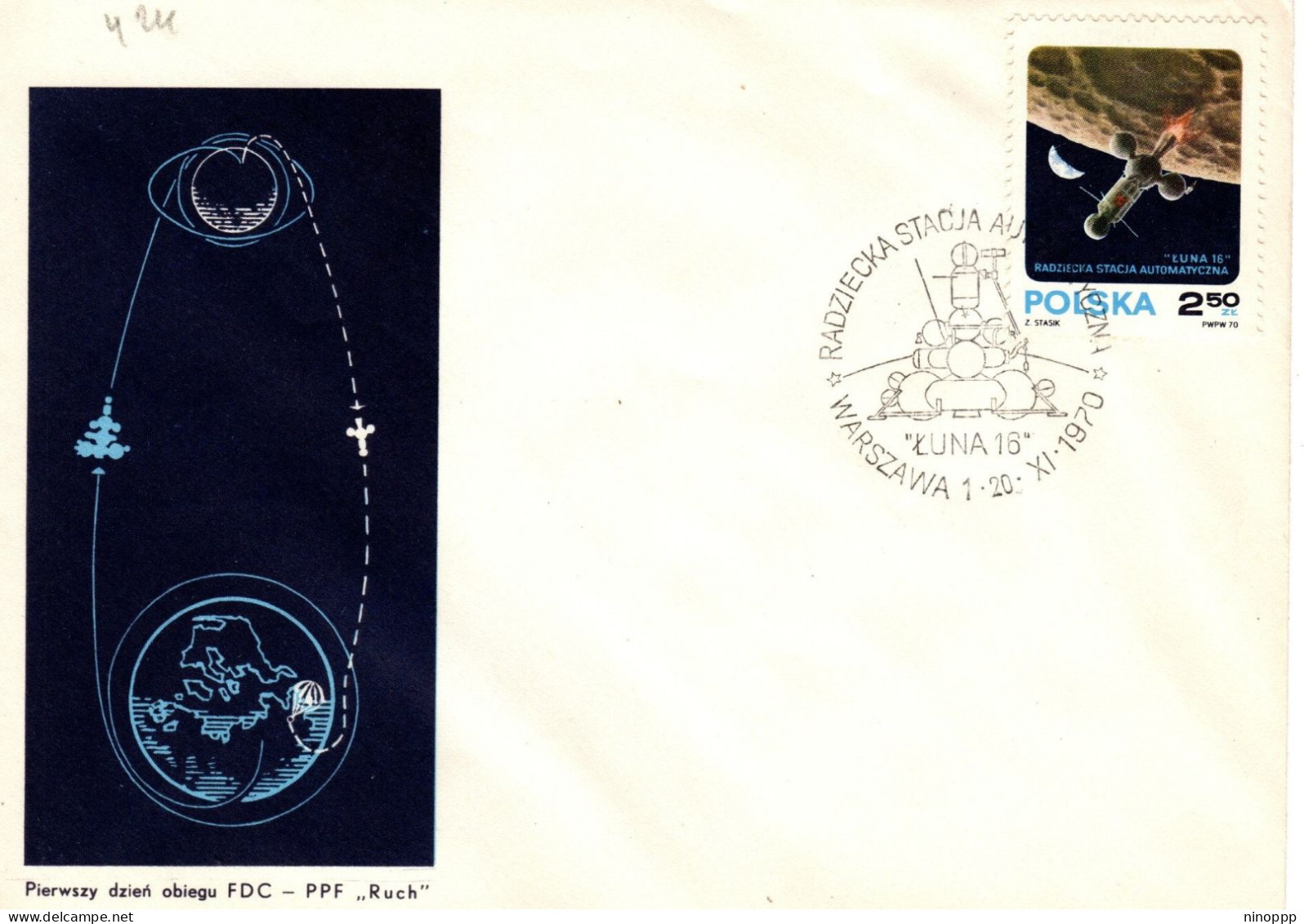 Poland 1970  Moonlanding, First Day Cover - FDC