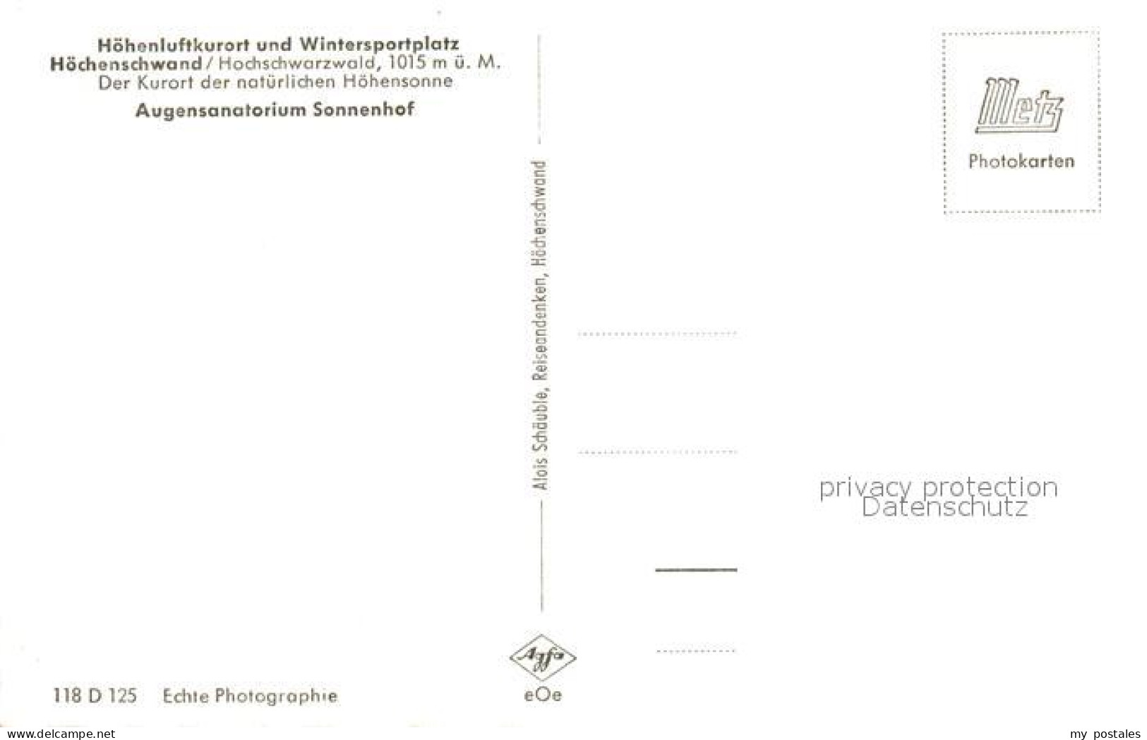 73151665 Hoechenschwand Augensanatorium Sonnenhof Hoechenschwand - Hoechenschwand