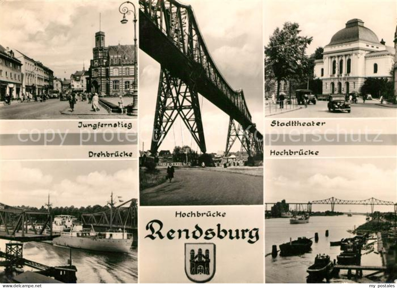 73151512 Rendsburg Jungfernstieg Stadttheater Hochbruecke Drehbruecke Bauwerke R - Rendsburg