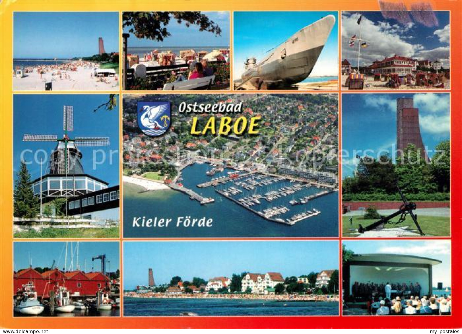 73148409 Laboe Strand Windmuehle Hafen U Boot Ehrenmal Konzertpavillon Fliegerau - Laboe