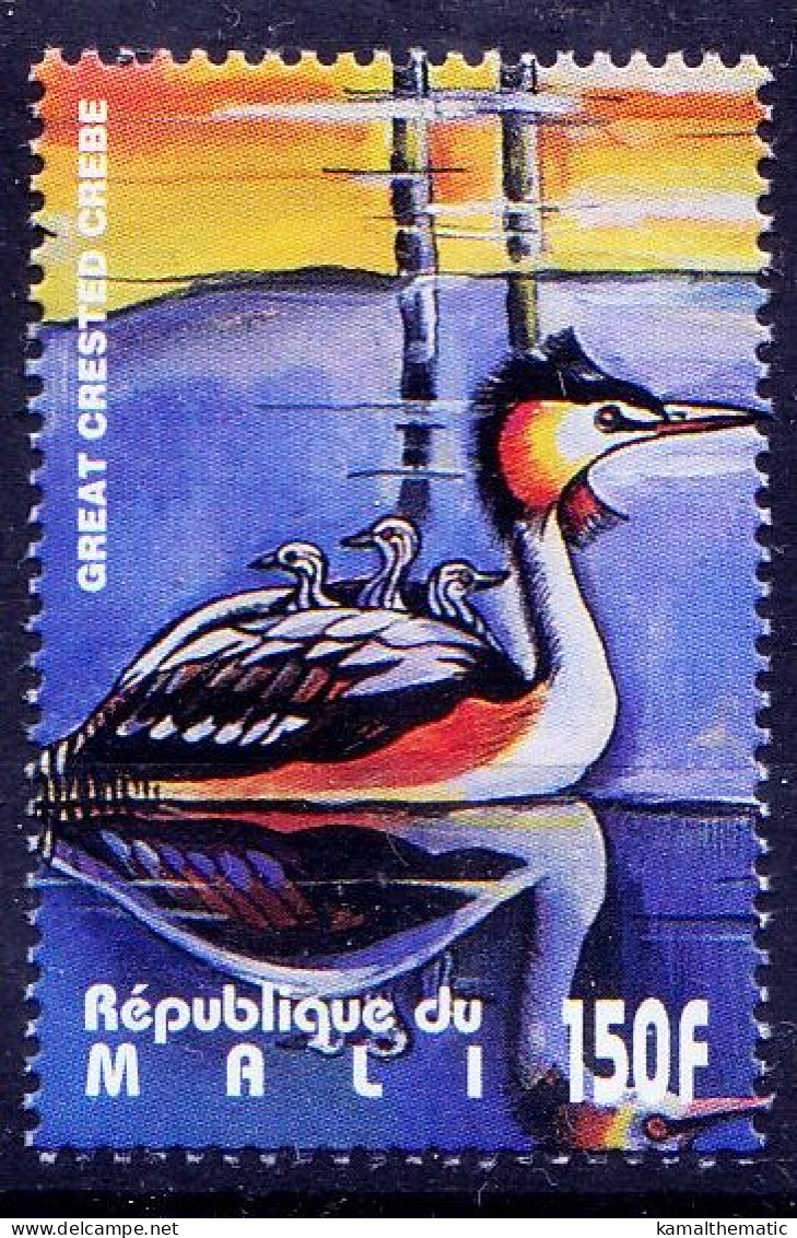 Mali 1995 MNH, Water Birds, Great Crested Crebe, - Ducks