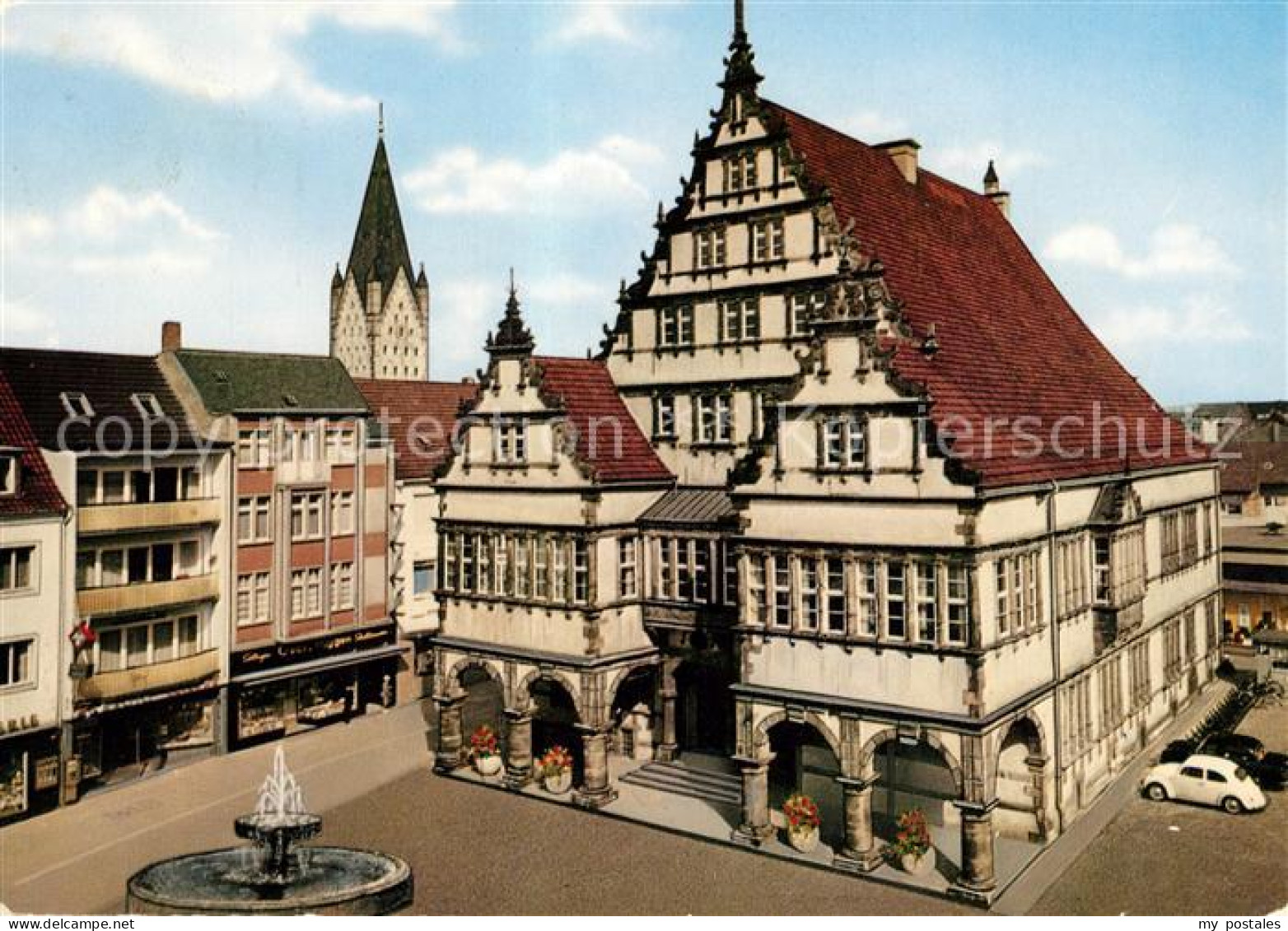 73145110 Paderborn Renaissance Rathaus Brunnen Domturm Paderborn - Paderborn