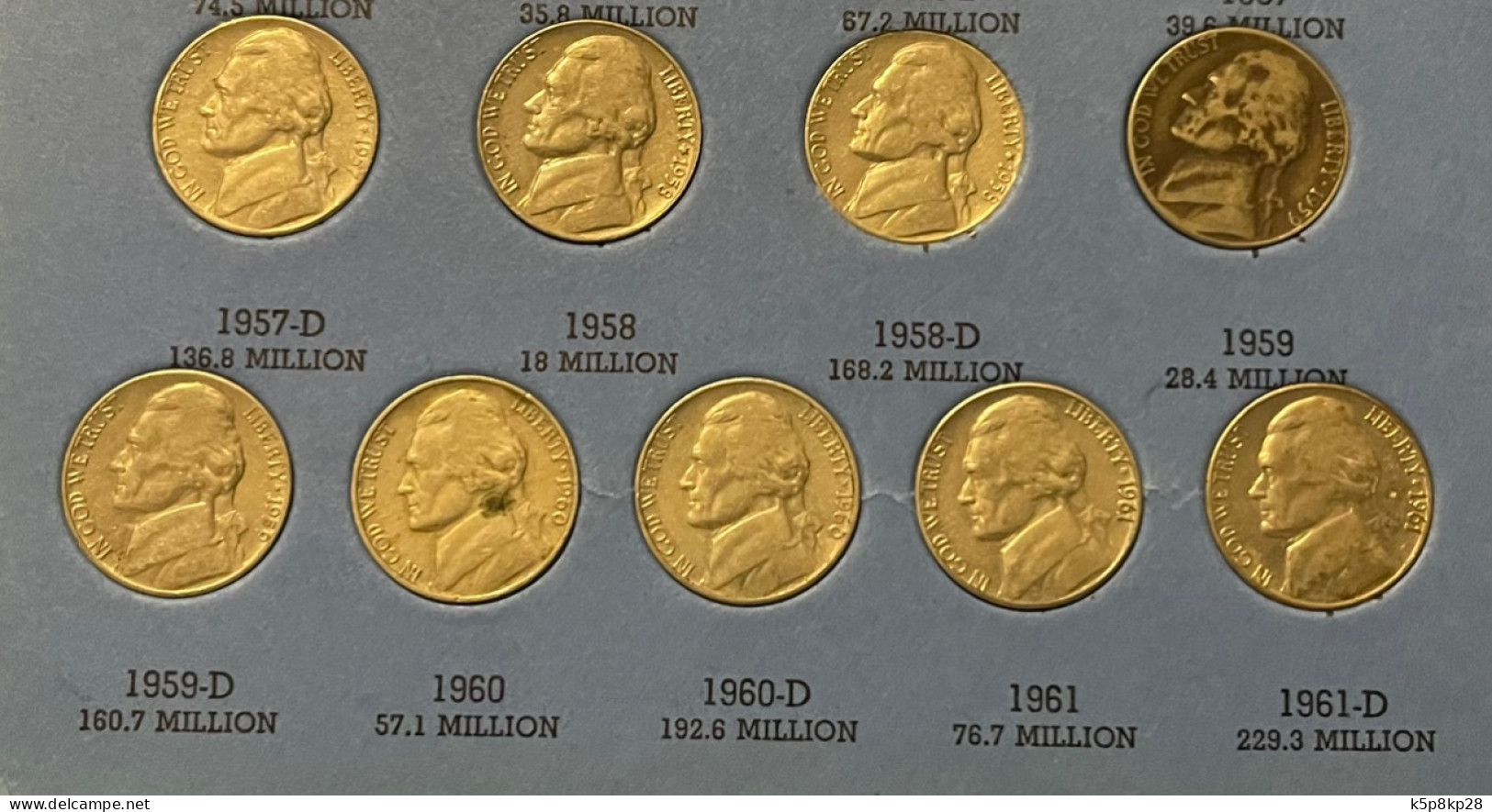 154 Jefferson Nickel USA 5 Cent Coins, 1938-2008, Cir & Almost Cir - Collezioni