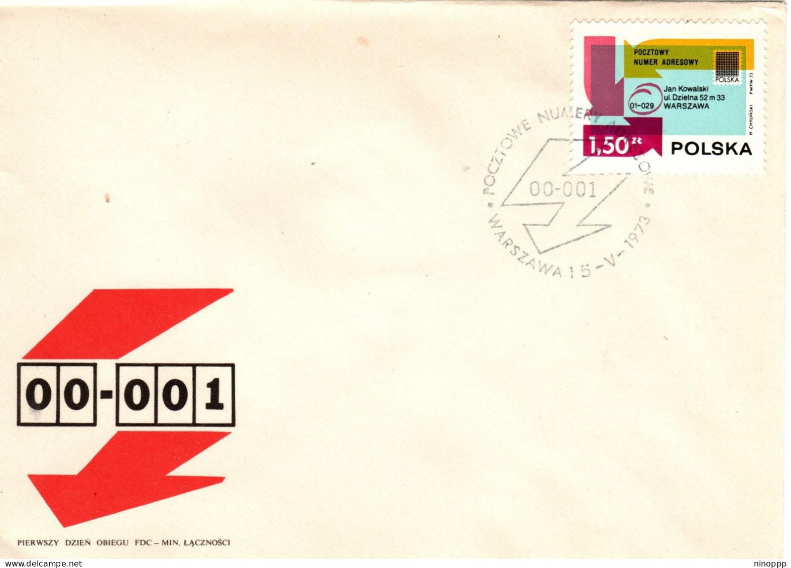 Poland 1973 Postal Code System, First Day Cover - FDC