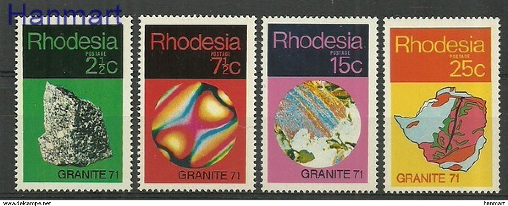 Rhodesia 1971 Mi 114-117 MNH  (ZS6 RHD114-117) - Minerales